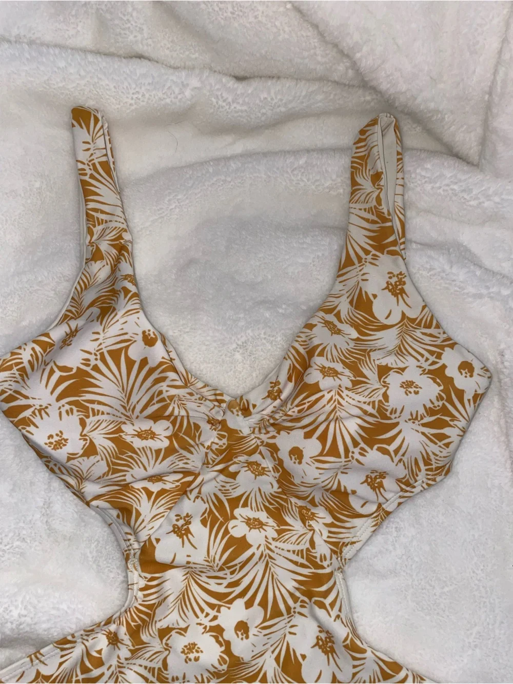 L*space lspace X Anthropologie yellow and white floral Monaco One Piece Swimsuit